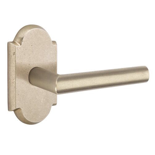 Emtek Passage Mariposa Right Handed Lever with #1 Rose in Tumbled White Bronze