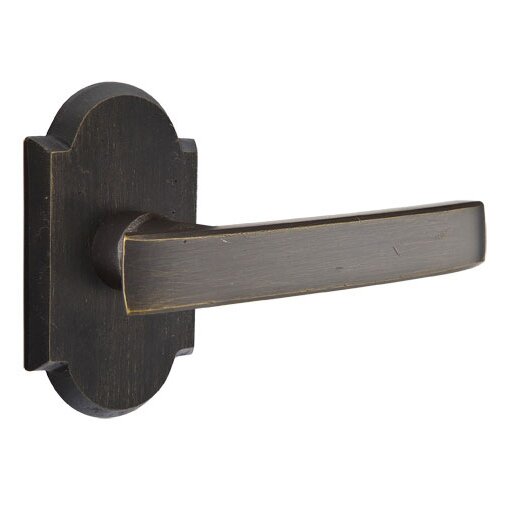 Emtek Passage Right Handed Yuma Lever And #1 Rose with Concealed Screws in Medium Bronze