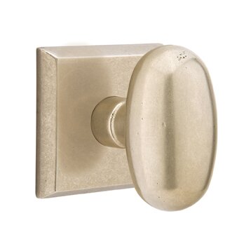 Emtek Passage Egg Knob And #6 Rose with Concealed Screws in Tumbled White Bronze