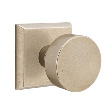 Emtek Passage Round Knob And #6 Rose with Concealed Screws in Tumbled White Bronze