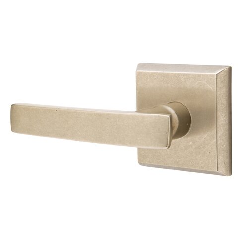 Emtek Passage Left Handed Yuma Lever And #6 Rose with Concealed Screws in Tumbled White Bronze