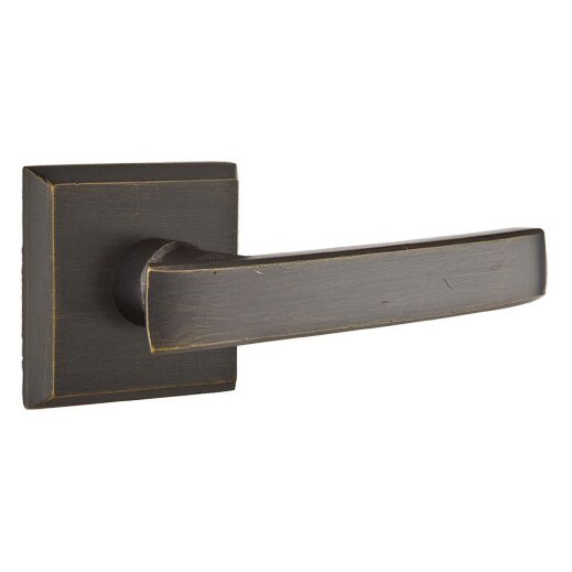 Emtek Passage Right Handed Yuma Lever And #6 Rose with Concealed Screws in Medium Bronze