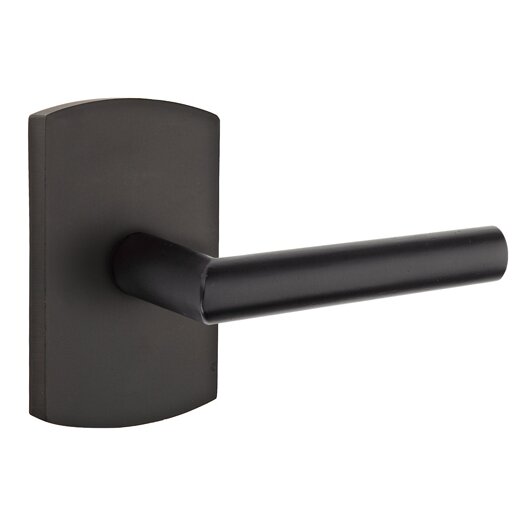 Emtek Privacy Mariposa Right Handed Lever with #4 Rose in Flat Black Bronze