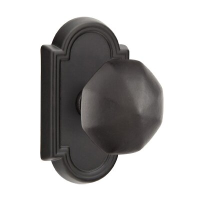 Emtek Privacy Octagon Knob With #11 Rose in Flat Black Bronze