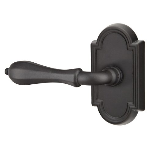 Emtek Privacy Left Handed Octagon Lever With #11 Rose in Flat Black Bronze