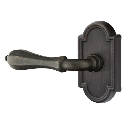 Emtek Privacy Left Handed Octagon Lever and #11 Rose with Concealed Screws in Medium Bronze