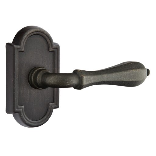 Emtek Privacy Right Handed Octagon Lever and #11 Rose with Concealed Screws in Medium Bronze