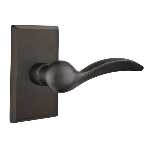 Emtek Privacy Right Handed Durango Lever With #3 Rose in Flat Black Bronze
