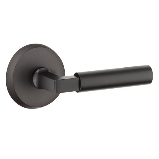 Emtek Privacy Bryce Right Handed Lever with #2 Rose and Concealed Screws in Flat Black Bronze