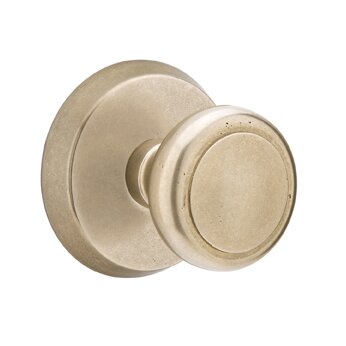 Emtek Privacy Butte Knob With #2 Rose in Tumbled White Bronze