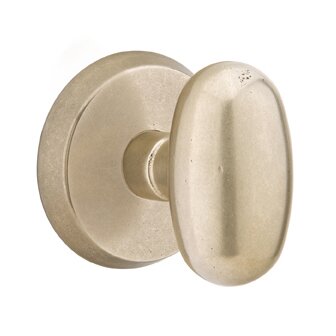 Emtek Privacy Egg Knob And #2 Rose with Concealed Screws in Tumbled White Bronze