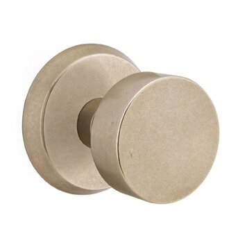 Emtek Privacy Round Knob And #2 Rose with Concealed Screws in Tumbled White Bronze