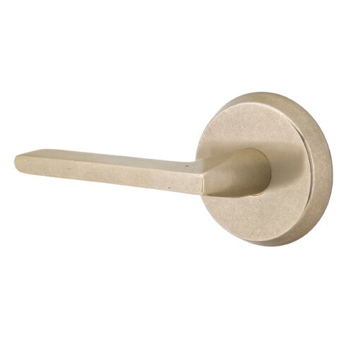 Emtek Privacy Left Handed Lariat Lever And #2 Rose with Concealed Screws in Tumbled White Bronze
