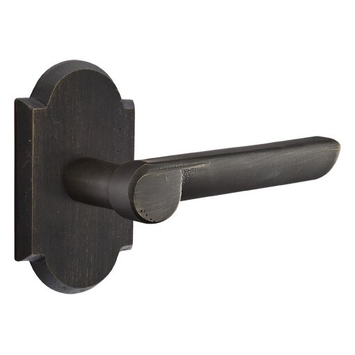 Emtek Privacy Right Handed Aurora Lever And #1 Rose with Concealed Screws in Medium Bronze