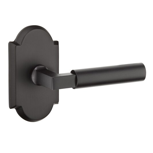 Emtek Privacy Bryce Right Handed Lever with #1 Rose in Flat Black Bronze