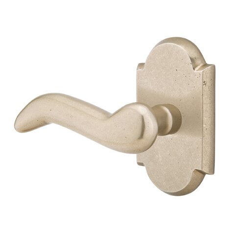 Emtek Privacy Left Handed Cody Lever With #1 Rose with Concealed Screws in Tumbled White Bronze