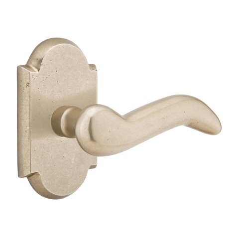 Emtek Privacy Right Handed Cody Lever With #1 Rose with Concealed Screws in Tumbled White Bronze