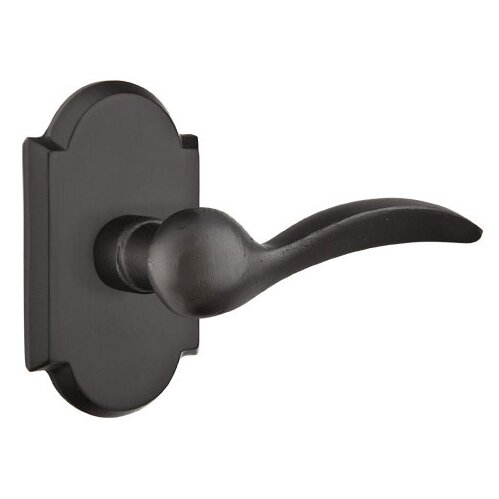 Emtek Privacy Right Handed Durango Lever With #1 Rose in Flat Black Bronze