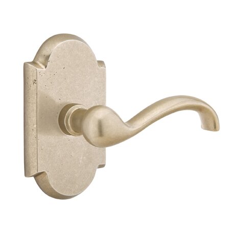 Emtek Privacy Right Handed Teton Lever And #1 Rose with Concealed Screws in Tumbled White Bronze