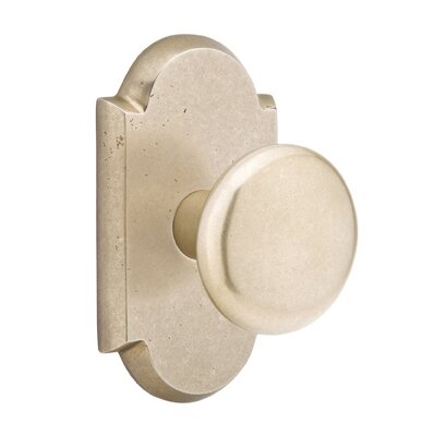 Emtek Privacy Winchester Knob And #1 Rose with Concealed Screws in Tumbled White Bronze