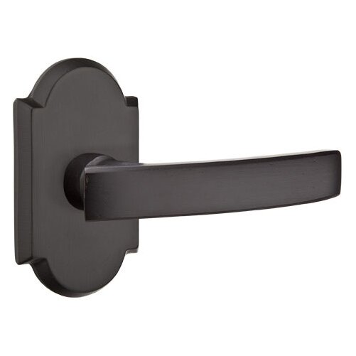 Emtek Privacy Right Handed Yuma Lever And #1 Rose with Concealed Screws in Flat Black Bronze