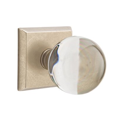 Emtek Bristol Privacy Door Knob with #6 Rose in Tumbled White Bronze