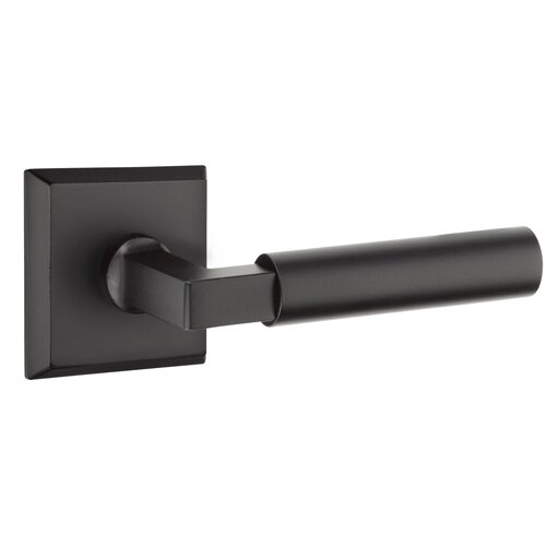 Emtek Privacy Bryce Right Handed Lever with #6 Rose and Concealed Screws in Flat Black Bronze