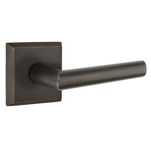 Emtek Privacy Mariposa Right Handed Lever with #6 Rose in Medium Bronze