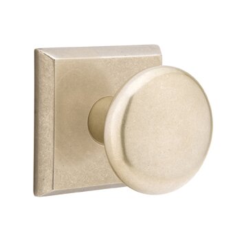 Emtek Privacy Winchester Knob And #6 Rose with Concealed Screws in Tumbled White Bronze