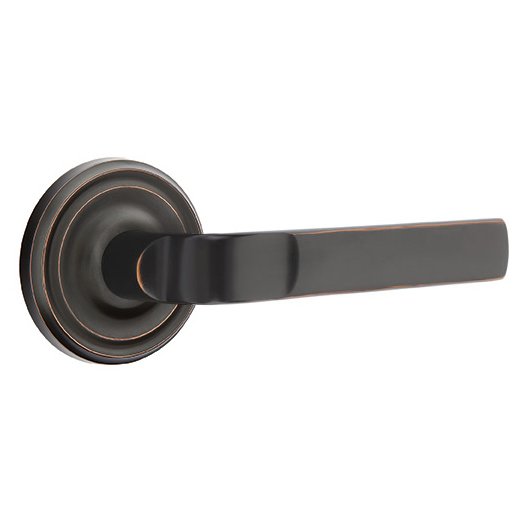 Emtek Double Dummy Aston Right Handed Lever with Regular Rose in Oil Rubbed Bronze
