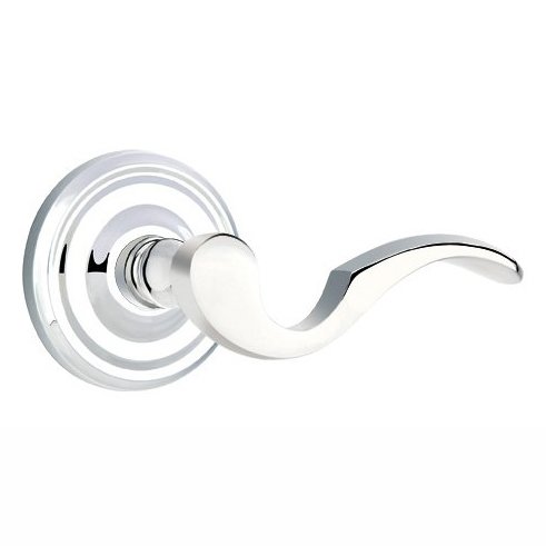 Emtek Double Dummy Right Handed Cortina Door Lever With Regular Rose in Polished Chrome