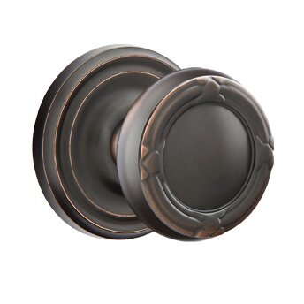 Emtek Double Dummy Ribbon & Reed Knob With Regular Rose in Oil Rubbed Bronze