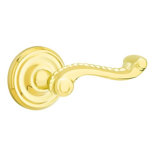 Emtek Double Dummy Rope Right Handed Lever With Regular Rose in Unlacquered Brass