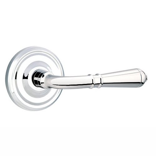Emtek Double Dummy Right Handed Turino Door Lever With Regular Rose in Polished Chrome