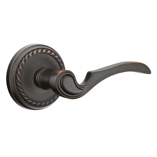 Emtek Single Dummy Right Handed Coventry Lever With Rope Rose in Oil Rubbed Bronze