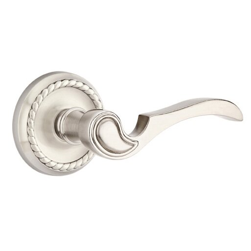 Emtek Single Dummy Right Handed Coventry Lever With Rope Rose in Satin Nickel