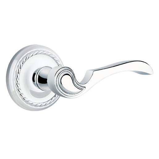 Emtek Single Dummy Right Handed Coventry Lever With Rope Rose in Polished Chrome