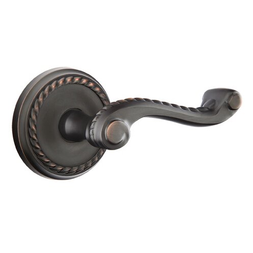 Emtek Single Dummy Right Handed Rope Lever With Rope Rose in Oil Rubbed Bronze
