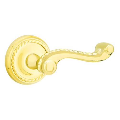 Emtek Single Dummy Right Handed Rope Lever With Rope Rose in Polished Brass