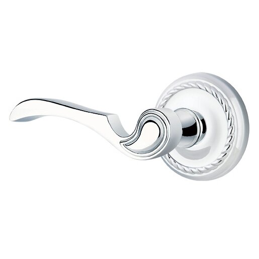 Emtek Double Dummy Coventry Left Handed Lever With Rope Rose in Polished Chrome