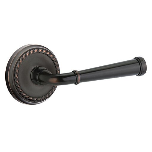 Emtek Double Dummy Merrimack Right Handed Lever With Rope Rose in Oil Rubbed Bronze