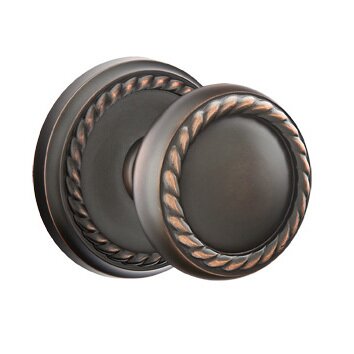 Emtek Double Dummy Rope Knob With Rope Rose in Oil Rubbed Bronze