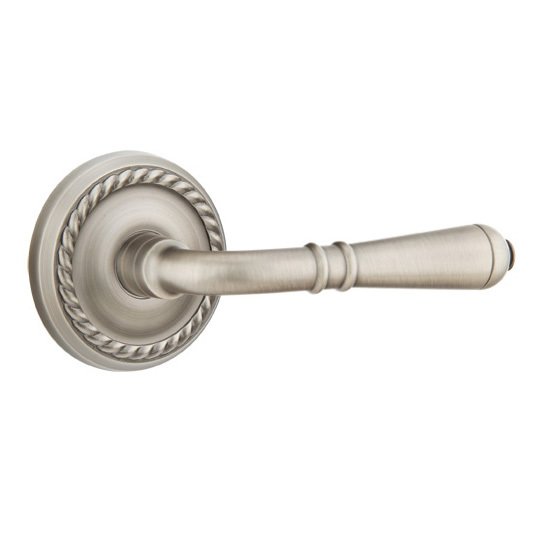 Emtek Double Dummy Right Handed Turino Door Lever With Rope Rose in Pewter