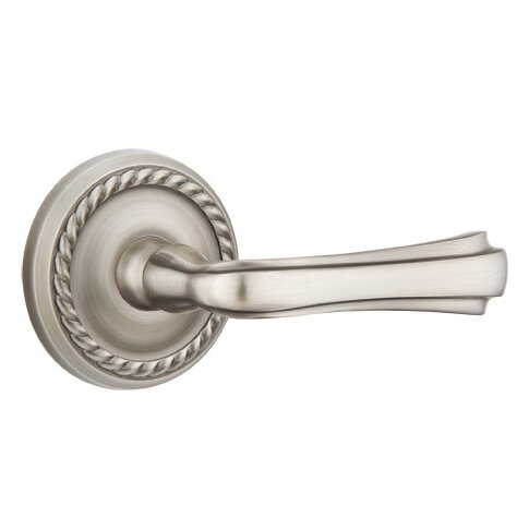 Emtek Double Dummy Wembley Right Handed Lever With Rope Rose in Pewter