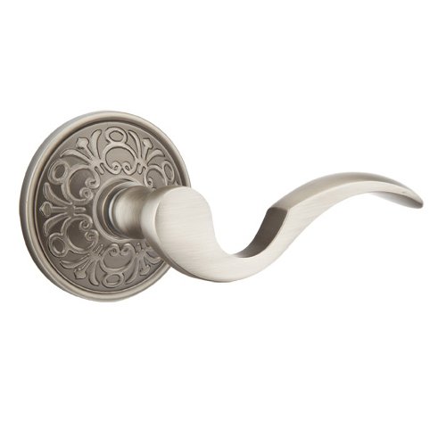 Emtek Double Dummy Right Handed Cortina Door Lever With Lancaster Rose in Pewter