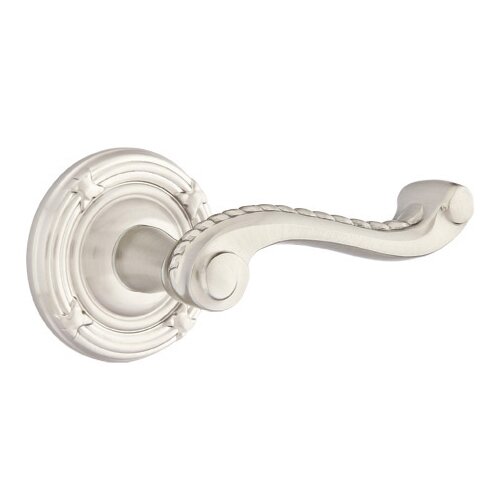 Emtek Single Dummy Right Handed Rope Lever With Ribbon & Reed Rose in Satin Nickel