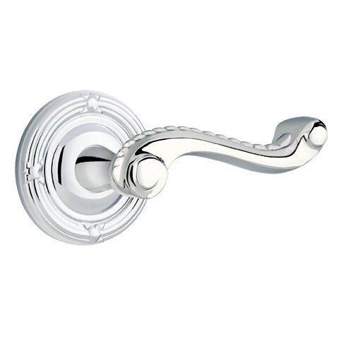 Emtek Single Dummy Right Handed Rope Lever With Ribbon & Reed Rose in Polished Chrome