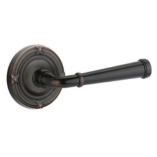 Emtek Double Dummy Merrimack Right Handed Lever With Ribbon & Reed Rose in Oil Rubbed Bronze