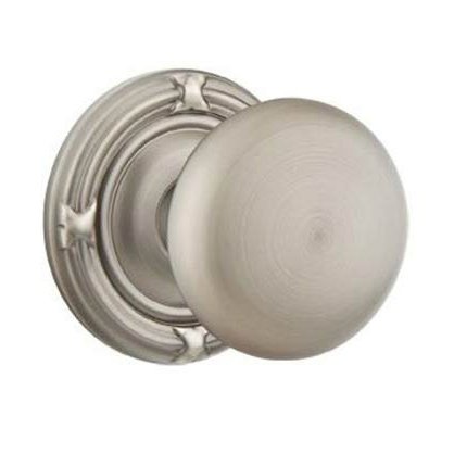 Emtek Double Dummy Providence Door Knob With Ribbon & Reed Rose in Pewter