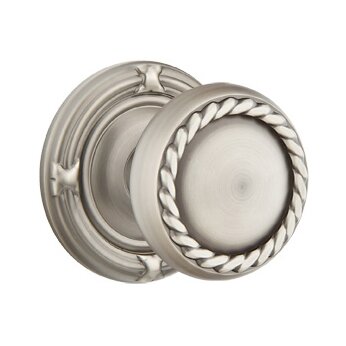 Emtek Double Dummy Rope Knob With Ribbon & Reed Rose in Pewter